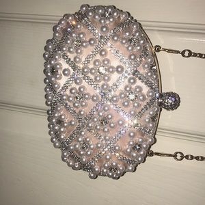 USED ALDO pearls clutch purse